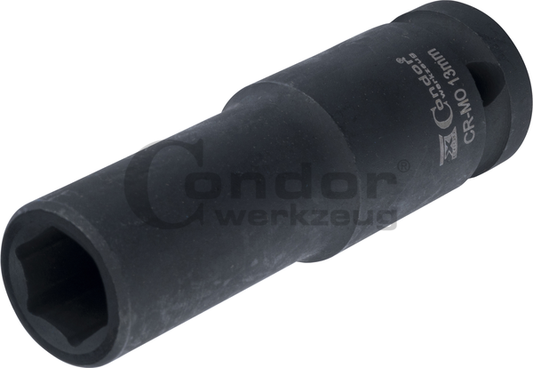 Hexagon Impact Socket 1/2", hexagon 13 mm, deep