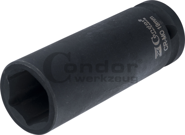 Hexagon Impact Socket 1/2", hexagon 19 mm, deep