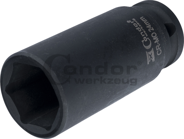 Hexagon Impact Socket 1/2", hexagon 24 mm, deep