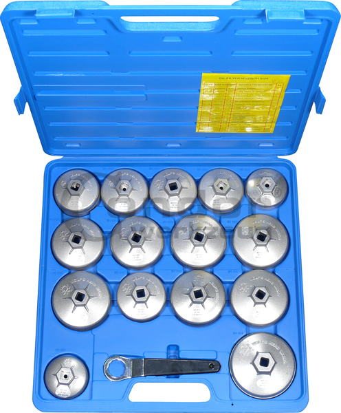 Oil Filter Wrench Set, 17 pcs., aluminium