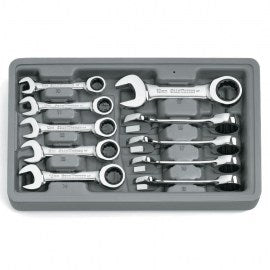 GearWrench10pc Stubby Comb. Ratcheting Wrench Set Metric