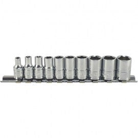 SignetStandard Metric Socket Set 1/4 Drive 6pt 4-13mm on Rail