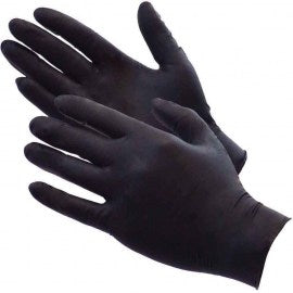 TridentNitrile Finger Textured Black Glove x 100pc M