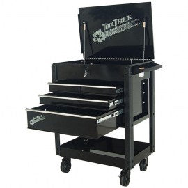 ToolTruck4 Drawer Cart Quick Assembly Black With Silver Trim